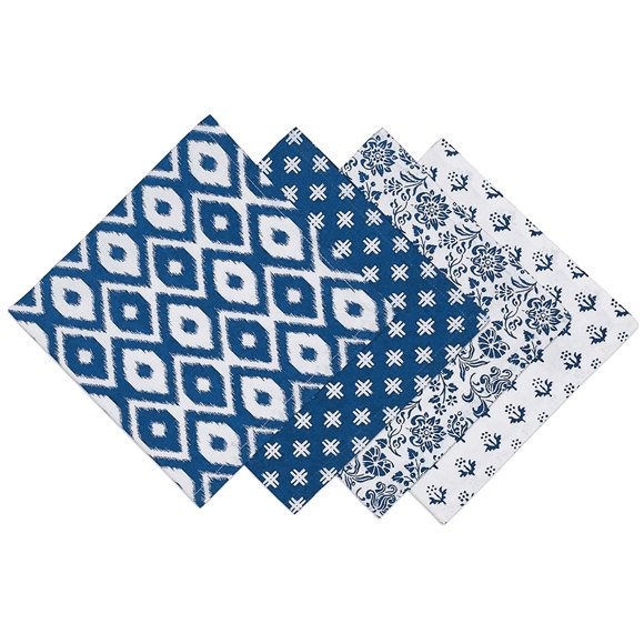 DII COSD35138 Serviettes de Table en Coton 100 %, pour Usage Quotidien de Base, Banquets, Mariages, Événements Ou Réunions de Famille, Imprimés Indigo