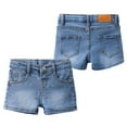 thumbnail image 4 of BULLPIANO Girls' Slim Fit Denim Shorts with Zipper & Button Closure, Multi-Pocket Jean Shorts Design for Summer, 4 of 5