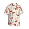 thumbnail image 2 of Daiia Cartoon Flat Mushrooms Hawaiian Shirt for Men Gentle Cotton Regular Short Sleeve Casual-Large, 2 of 9