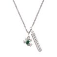 thumbnail image 1 of Delight Jewelry Silvertone Mini Green Tree Frog Silvertone Fearless Bar Charm Necklace, 23", 1 of 4