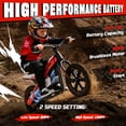 thumbnail image 3 of Kids Electric Dirt Bike for Aged 5-10, Cuoote 24V Electric Motorcycle with 7Ah 300W Brushless Motor, 14" Tires, 2-Speed, 1-2Hrs Playing Time, 3 of 9