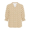 thumbnail image 4 of Cilsoka Womens 3/4 Length Sleeve Tops Dressy Casual Polka Dot Graphic V Neck T Shirts Loose Fit Button Three Quarter Work Blouse with Smocked Cuffs, 4 of 5