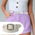 thumbnail image 2 of Women's Belt Casual Belt Retro Fashion Decoration Square Imitation Leather Belt Belts for Women Dresses Mens Belts Stretch Mens Belt without Holes Camping Belt Leather Belt Pack Huge Belt Flexible, 2 of 5