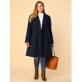 thumbnail image 3 of GRACE & GRANDEUR Women's Plus Size Notched Lapel Double Breasted Long Coats, 3 of 6