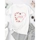 thumbnail image 2 of Women'S Inspirational Graphic T-Shirt, Polyester Blend, Casual Crew Neck, Medium Stretch Knit Fabric, with Floral and Butterfly Heart Design, for All Seasons, 2 of 6