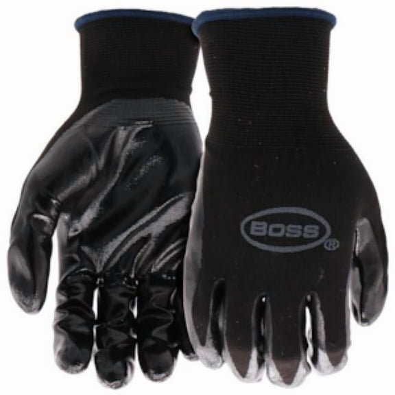 Boss 7725955 Mens Indoor & Outdoor High Dexterity Palm Gloves, Black - Extra Large - Pack of 2