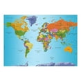 thumbnail image 2 of Tiptophomedecor Peel and Stick World Map  Wallpaper Wall Mural - World Map Colourful - Removable Wall Decals, 2 of 3