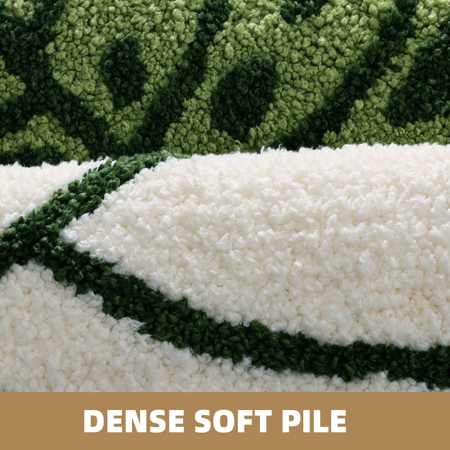 PABUBE Monstera Leaf Bathroom Rug, 17"x29", Cute Green Plush Bath Mat, Fluffy Soft & Absorbent, Non-Slip and Machine Washable Bath Rug for Bathroom Floor