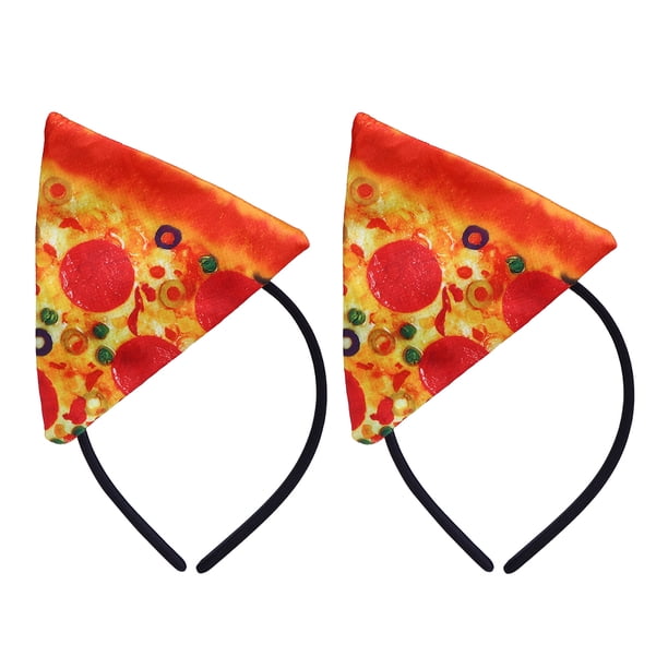 BRIGHTFUFU 2 piezas Diadema de pizza divertido sombrero loco Halloween Cosplay accesorios de disfraces de Navidad para adultos niños accesorios de decoración de fiesta temática italiana