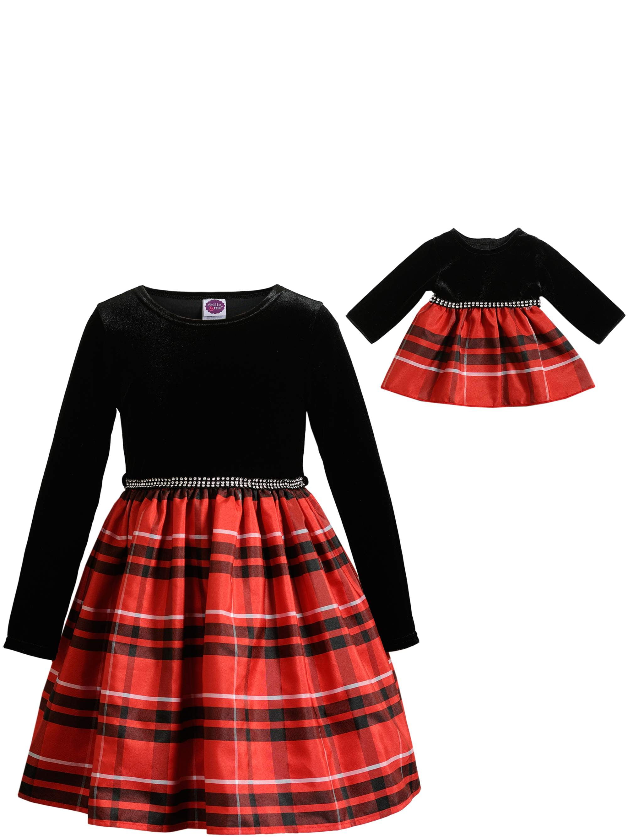 red and green plaid dress