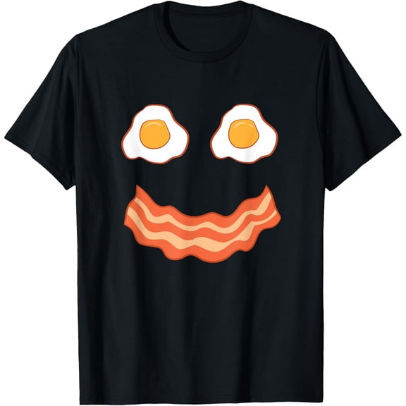 Egg And Bacon Egg And Bacon Face Brunch Breakfast T-Shirt100% cotton short-sleeved shirt for both men and women
