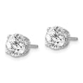 thumbnail image 4 of Auriga Fine Jewelry 925 Sterling Silver Rhodium-plated CZ 6.5mm Stud Post Earrings for Women, 4 of 6