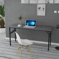 thumbnail image 4 of SOGES 62 inches Folding Computer Desk Home Office Workstation No Install Needed, Gray, 4 of 7