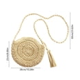 thumbnail image 3 of Handwoven Crochet Paper Rope Crossbody Bag - Bohemian Tassel Straw Shoulder Purse for Beach Casual Outings, 3 of 6