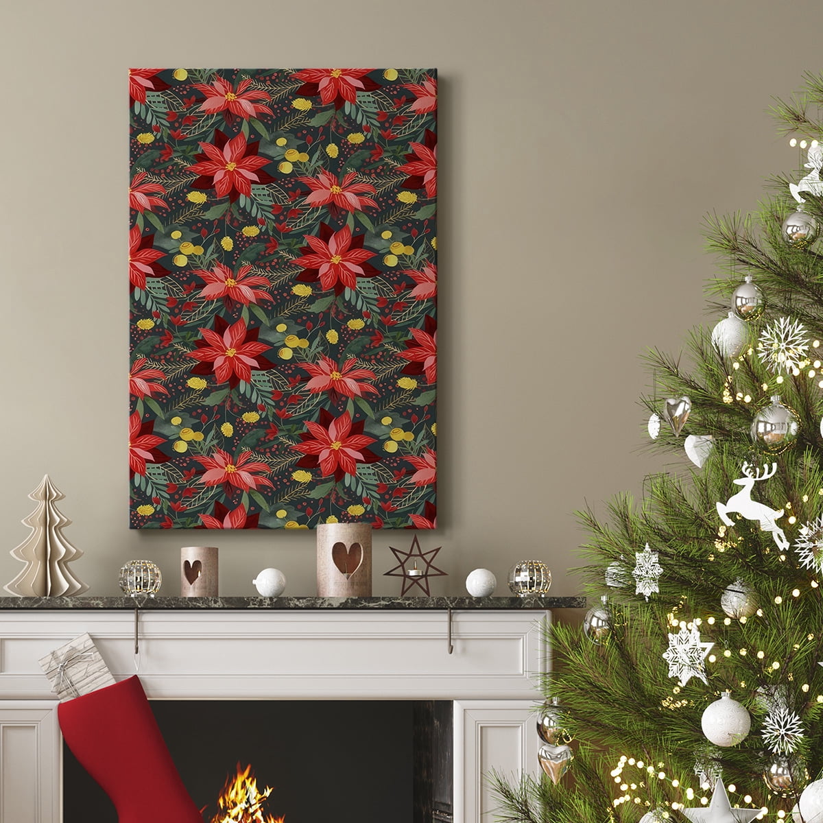 Bright Christmas Night Collection E- Gallery Wrapped Canvas