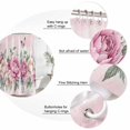 thumbnail image 6 of Watercolor Pink Floral Waterproof Fabric Shower Curtain,Spring Romantic Roses Butterfly Waterproof Fabric Shower Curtain for Bathroom Curtains Bathtubs Shower Curtains with 12 Hooks Small 36x78in, 6 of 8
