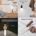 thumbnail image 2 of Juego de 2 luces LED para escaleras, sensor de movimiento, funciona con pilas, luz nocturna de madera para interiores, luz de pared para armario magnética inalámbrica portátil re, 2 of 5