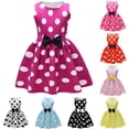 thumbnail image 1 of Tranfacy Robes d'Été pour Ados, Robes pour Filles Taille 10-12, Robe Sans Manches pour Enfants à Taille Cintrée, Robe d'Été à Pois Tendance, 1 of 7