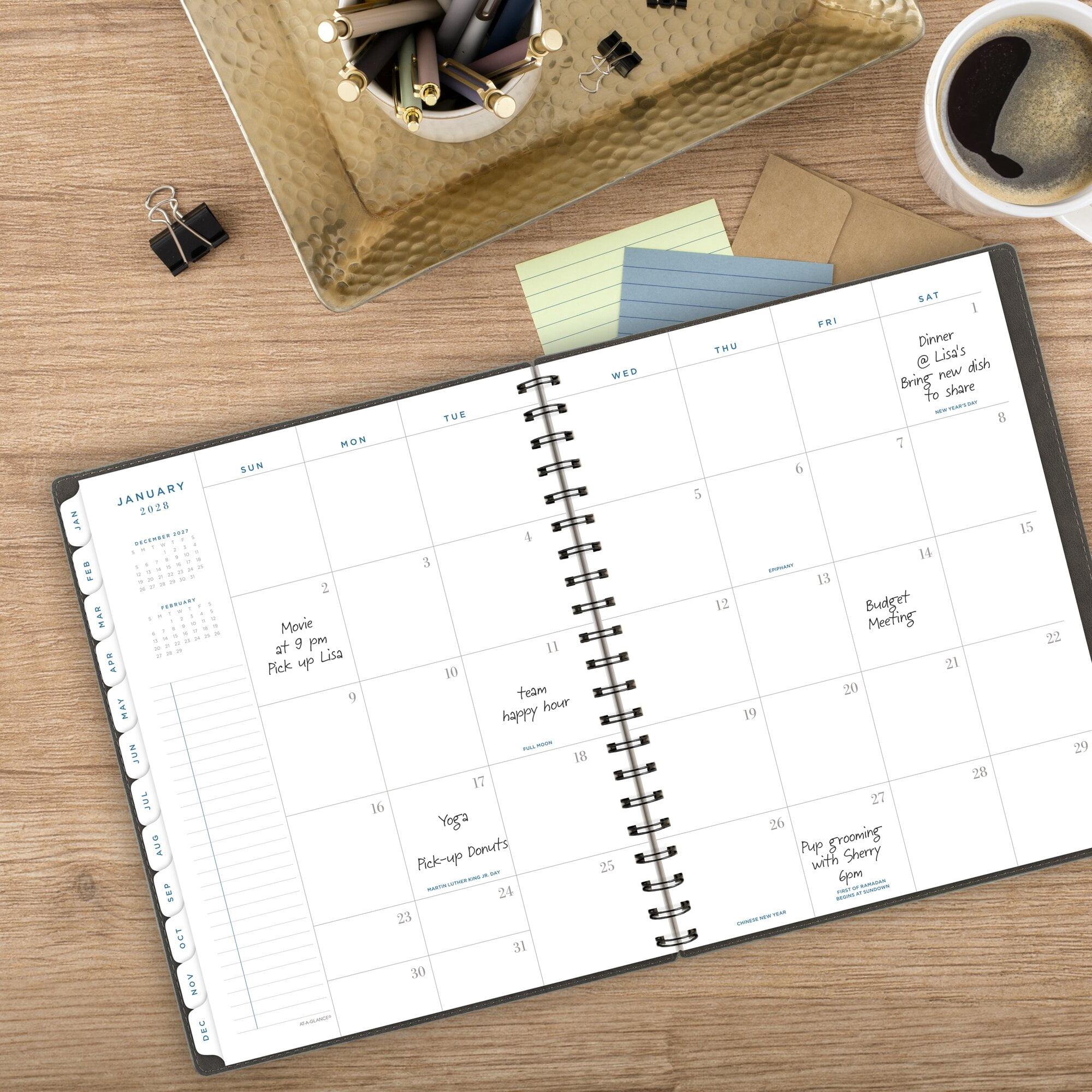 AT-A-GLANCE Signature Collection 2027 Weekly Monthly Planner Gray Large 8 12 x
