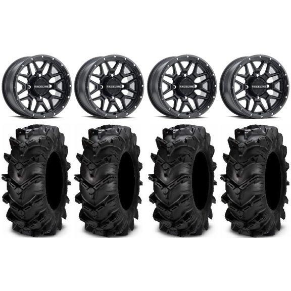 Raceline Krank 15" Wheels Black 32" Cryptid Tires Polaris RZR XP 1000 / PRO XP / Ranger XP 900/1000