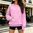 thumbnail image 2 of Ozmmyan Womens Crew Neck sweatshirts Womens Long Sleeve Pullover Sweatshirt With Zipper Pockets Loose Casual Solid Fall Winter, 2 of 6