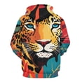 thumbnail image 3 of Forest Leopard Men's Women Vintage 3D Hooded Sweatshirt - All-Season Loose Fit Streetwear, 3 of 6