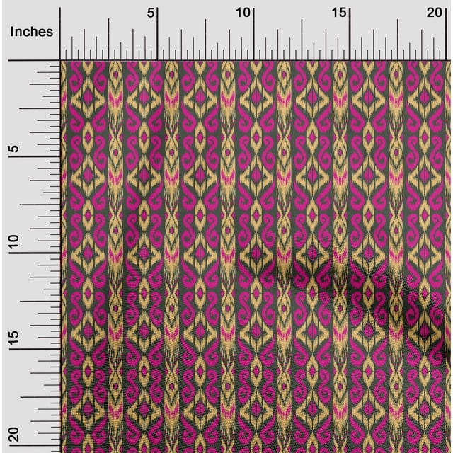 oneOone Cotton Flex Fabric Stripe & Swirl Ikat Decor Fabric Printed BTY 40 Inch Wide