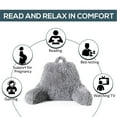 thumbnail image 4 of Cheer Collection Fluffy Reading Pillow - Long Shaggy Hair TV and Gaming Pillow with Armrest, 4 of 5