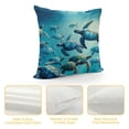 thumbnail image 4 of QZHH Ocean Throw Pillows Covers Blue Marine Life Seahorse Sea Turtle Decorative Square Pillowcases for Couch Sofa Bench Living Room Bedroom Decoration, 4 of 5