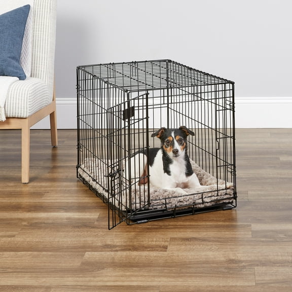 MidWest Homes for Pets 30-Inch iCrate Folding Dog Crate with Divider Panel, Leak-Proof Tray & Secure Latches – Metal Wire Kennel for Medium Breeds – Portable, Durable & Easy to Assemble