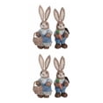 thumbnail image 1 of Bewildely 1 par de figuritas de conejito de decoración de conejo de Pascua de paja para vacaciones 2piezas Azul, 1 of 1