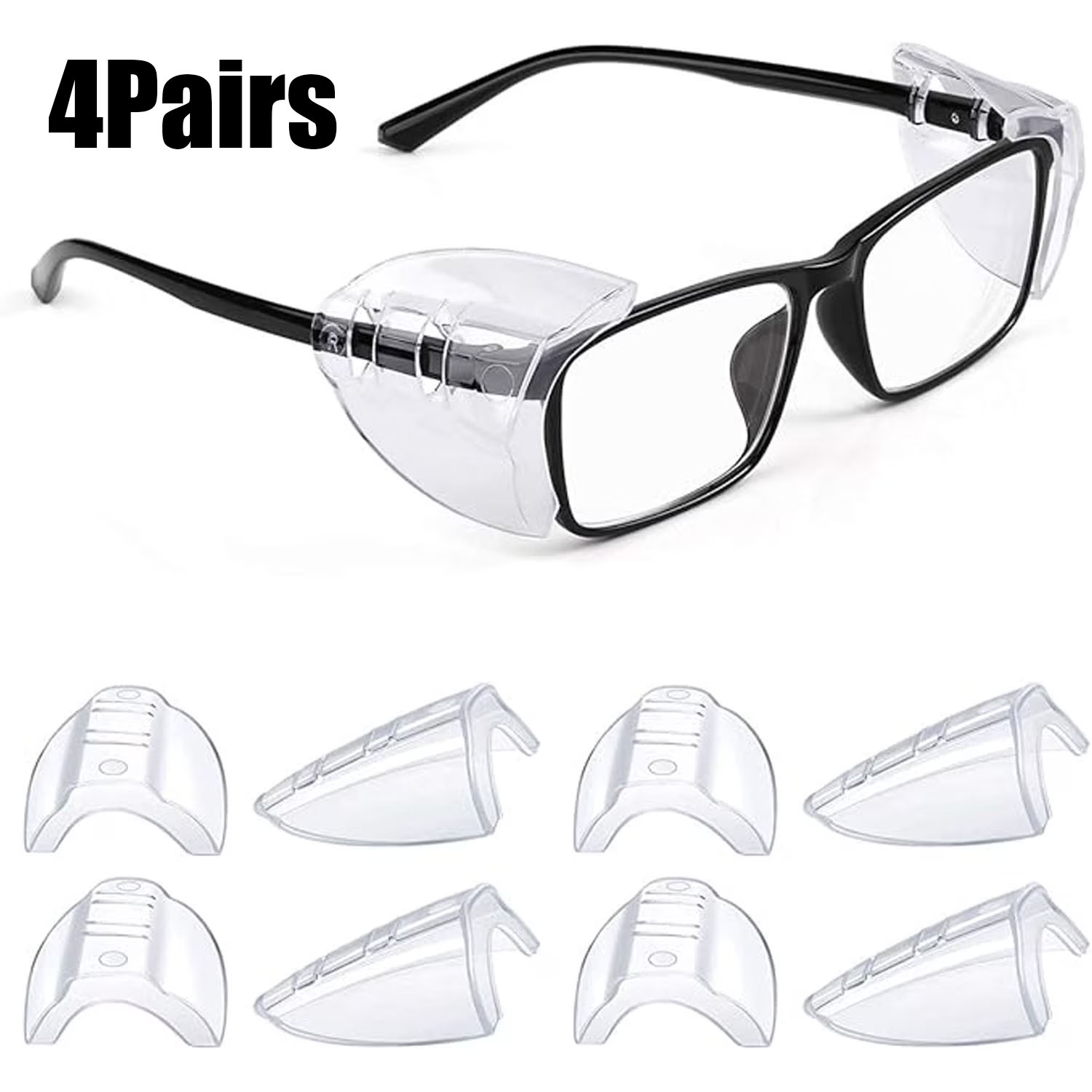 Peduu Safety Glasses Side Shields, Clear, Slip-On photo 1