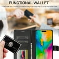 thumbnail image 4 of Feishell Flip Wallet Phone Case for iPhone 16 Plus,Premium PU Leather Magnetic Clasp Folio Cover with ID Credit Card Slots & Kickstand Shockproof Anti-Scratch Protective Case, Black, 4 of 7
