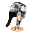 thumbnail image 2 of Ceisia Unisex Plaid Fleece Trapper Hat Ear Flaps Winter Warm Cold Weather Windproof Aviator Hat White Free Size Gift, 2 of 2
