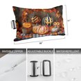 thumbnail image 6 of 1 Pack Outdoor Waterproof Throw Pillows for Head,Halloween Pumpkin Ghost Maple Leaf Cushion Cases with Insert&Straps Neck Pillows for Patio Recliner Chair,Retro Wood Board, 6 of 9