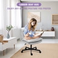 thumbnail image 6 of Criss Cross Legged Chair Ergonomic Home Office Desks Chair with Casters, Armless Wide Comfy Vanity Desk Seat Swivel Rolling Computer Chair, Adjustable Height, Rocking Function, Beige, 6 of 9