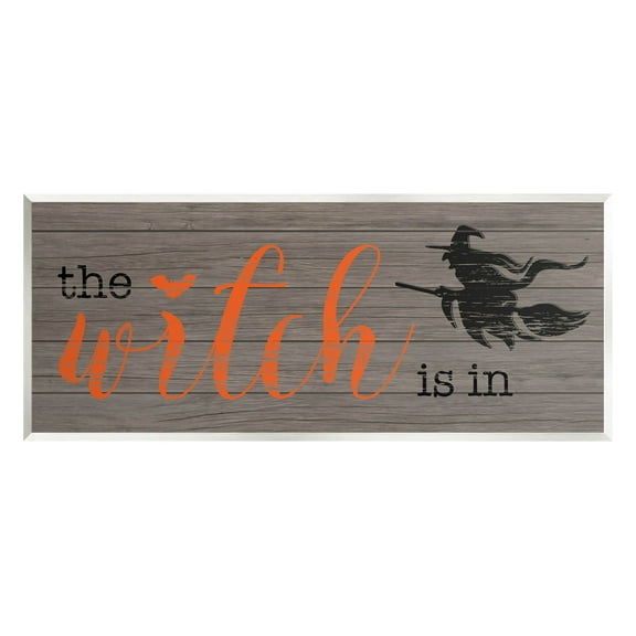 Stupell Industries The Witch Is In Halloween Sign Graphic Art Unframed Art Print Wall Art, Design by CAD Designs