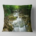 thumbnail image 2 of Designart Natural Spring Waterfall - Landscape Photography Throw Pillow - 18x18, 2 of 5
