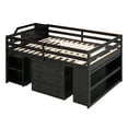 thumbnail image 4 of Harper & Bright Designs Full Size Loft Bed with Retractable Writing Desk and 3 Drawers, Wooden Loft Bed with Storage Stairs and Shelves, Espresso, 4 of 9
