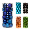 thumbnail image 4 of Hwkond 24pcs Christmas Decorative Balls, Christmas Hanging Ornaments, Electroplated Plastic Ball Barrel Christmas Ball, Christmas Tree Pendant Hanging Ball,Dark Blue(6cm/2.36in), 4 of 9