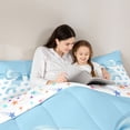 thumbnail image 5 of jejeloiu Blue Loves Bow Full Size Comforter Sets,Pink Cute Bowtie Bedding Sets For Girls Teens Reversible 3-Piece, 5 of 8