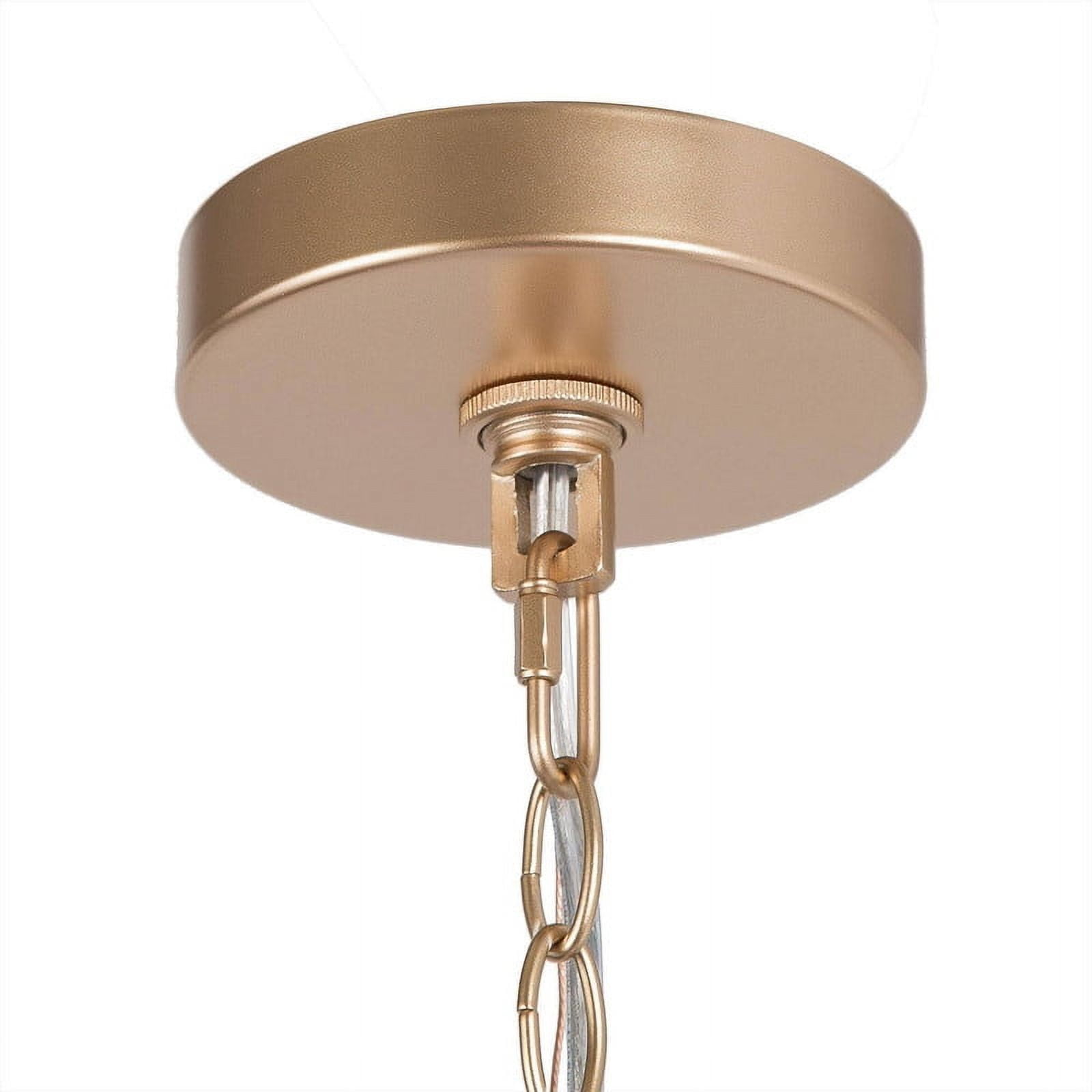 LNC 4-Light Matte Gold Drum Chandelier with Fabric Shade for Kitchen Island
