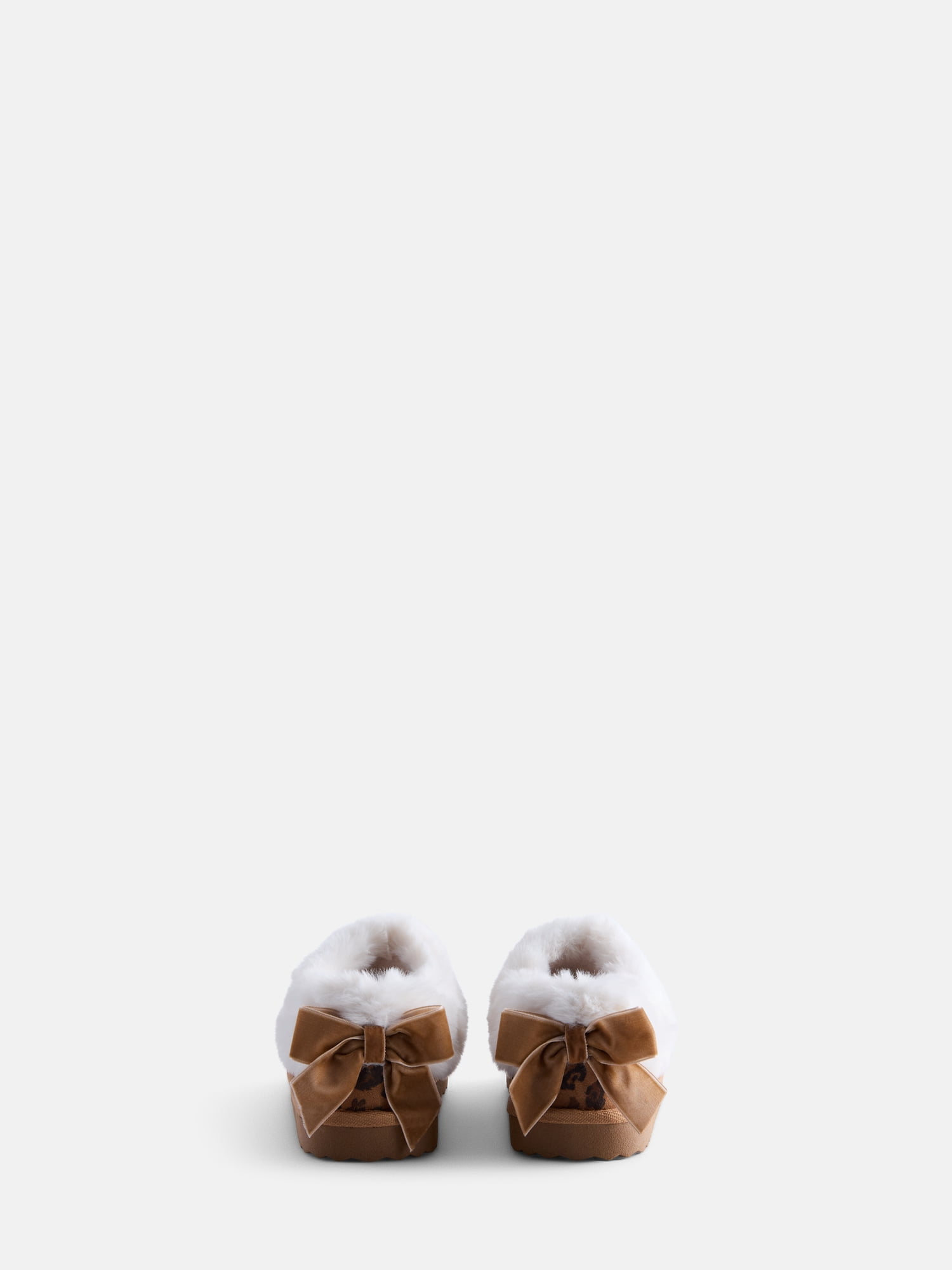 Wonder Nation Baby, Toddler, Little and Big Girls Faux Fur Trim Slippers