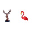 thumbnail image 1 of Figura decorativa de cabeza de animal, estatua artesanal, decoración del hogar, adorno decorativo de resina, mesita de noche, escritorio, arte de pati, 1 of 8