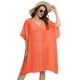 thumbnail image 1 of Vestido Holgado de Crochet para Mujer, Talla Grande, para Verano Naranja Talla Única, 1 of 8