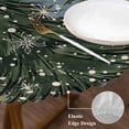 thumbnail image 5 of Blue Christmas Tree Fitted Tablecloth with Elastic Edged, Round Table Cloth for Dining Table, Green Xmas Tree Snowflake Waterproof Oil Proof Table Cover for Indoor Outdoor 36"-44", 5 of 9