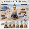 thumbnail image 2 of Beginner-Friendly DIY Lighted Sea Glass-Style Lighthouse Kit, Coastal Mosaic Craft Set with LED Lights, Decorative Pieces, Adhesive, Wood Base, Tools & Instructions, 2 of 7