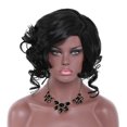 thumbnail image 5 of Human Hair Wig Black Wave Synthetic Long Fashion Hair Wig Wigs Curly Women's wig, 5 of 6