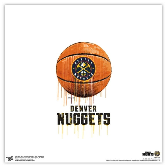 Gallery Pops NBA Denver Nuggets - Drip Basketball Wall Art, Unframed Version, 12" x 12"