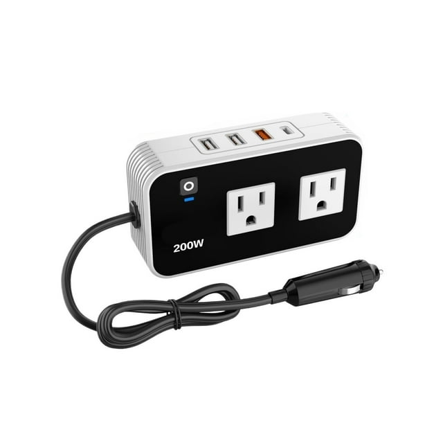 Onduleur de Voiture Modifié 200w 12v à 110v Convertisseur de Puissance pour Maison, RV, Refroidissement Rapide avec Bruit Minimal